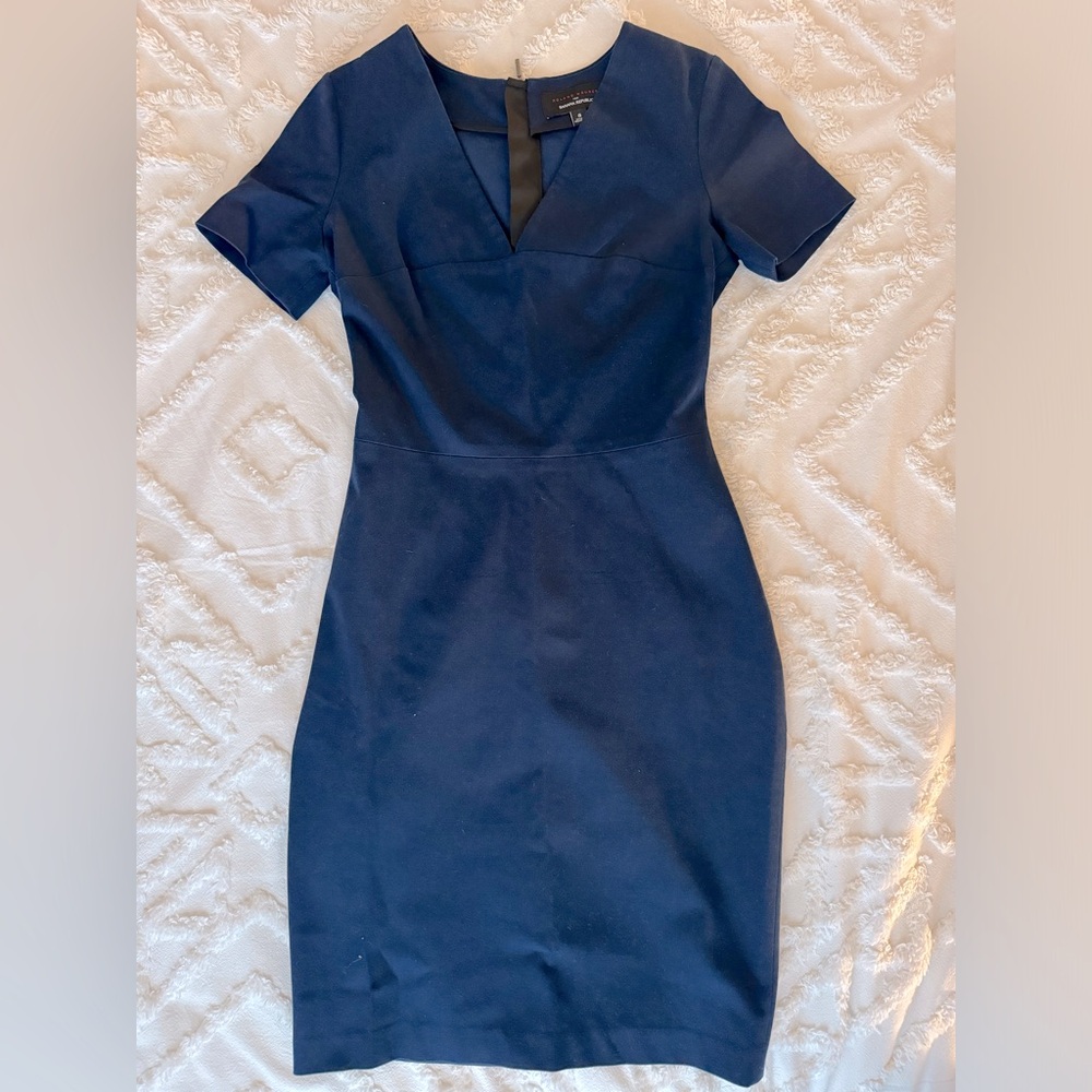 Roland Mouret for Banana Republic Deep Blue V-Neck Sheath 8